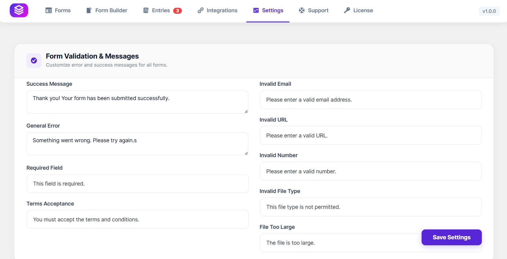 FormLayer Settings
